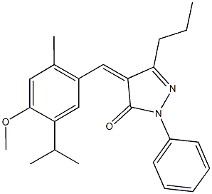 4-(5-isopropyl-4-methoxy-2-methylbenzylidene)-2-phenyl-5-propyl-2,4-dihydro-3H-pyrazol-3-one 结构式