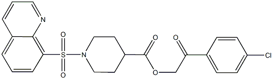 2-(4-chlorophenyl)-2-oxoethyl 1-(8-quinolinylsulfonyl)-4-piperidinecarboxylate 结构式