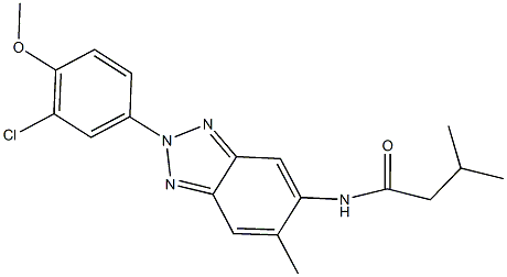 N-[2-(3-chloro-4-methoxyphenyl)-6-methyl-2H-1,2,3-benzotriazol-5-yl]-3-methylbutanamide 结构式