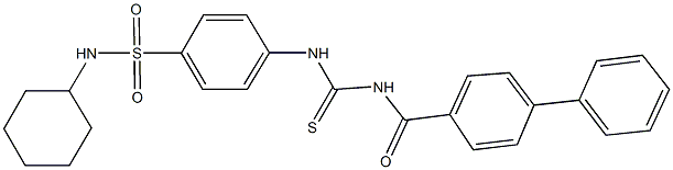 4-({[([1,1'-biphenyl]-4-ylcarbonyl)amino]carbothioyl}amino)-N-cyclohexylbenzenesulfonamide 结构式