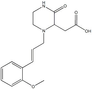 [1-(2-methoxycinnamyl)-3-oxo-2-piperazinyl]acetic acid 结构式