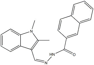 N'-[(1,2-dimethyl-1H-indol-3-yl)methylene]-2-naphthohydrazide 结构式