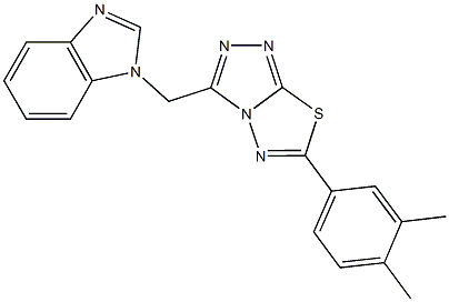 1-{[6-(3,4-dimethylphenyl)[1,2,4]triazolo[3,4-b][1,3,4]thiadiazol-3-yl]methyl}-1H-benzimidazole 结构式