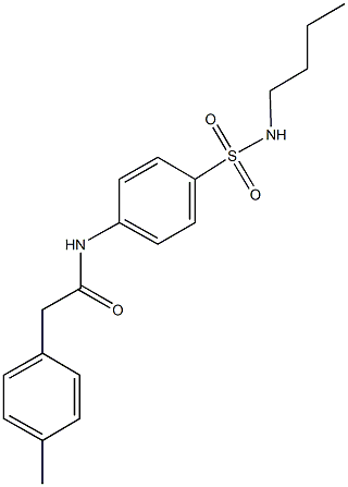 N-{4-[(butylamino)sulfonyl]phenyl}-2-(4-methylphenyl)acetamide 结构式