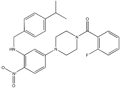 1-(2-fluorobenzoyl)-4-{4-nitro-3-[(4-isopropylbenzyl)amino]phenyl}piperazine 结构式