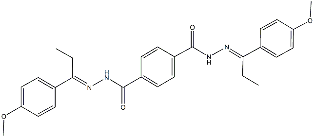 N'~1~,N'~4~-bis[1-(4-methoxyphenyl)propylidene]terephthalohydrazide 结构式