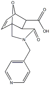 4-oxo-3-(4-pyridinylmethyl)-10-oxa-3-azatricyclo[5.2.1.0~1,5~]dec-8-ene-6-carboxylic acid 结构式