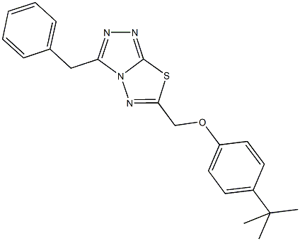 (3-benzyl[1,2,4]triazolo[3,4-b][1,3,4]thiadiazol-6-yl)methyl 4-tert-butylphenyl ether 结构式