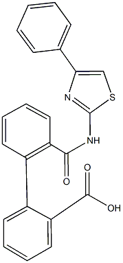 2'-{[(4-phenyl-1,3-thiazol-2-yl)amino]carbonyl}[1,1'-biphenyl]-2-carboxylic acid 结构式