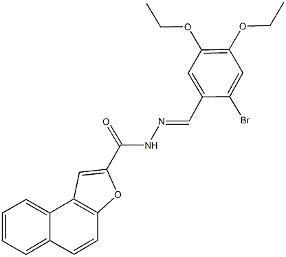 N'-(2-bromo-4,5-diethoxybenzylidene)naphtho[2,1-b]furan-2-carbohydrazide 结构式