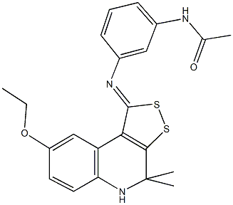 N-{3-[(8-ethoxy-4,4-dimethyl-4,5-dihydro-1H-[1,2]dithiolo[3,4-c]quinolin-1-ylidene)amino]phenyl}acetamide 结构式