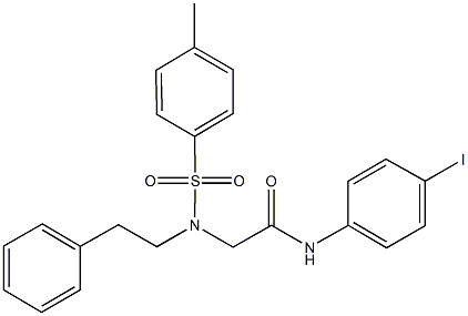 N-(4-iodophenyl)-2-[[(4-methylphenyl)sulfonyl](2-phenylethyl)amino]acetamide 结构式