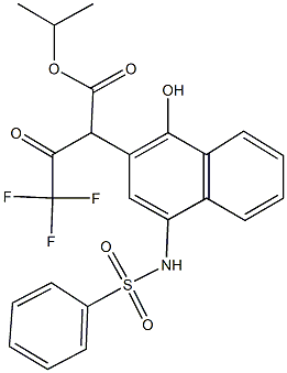 isopropyl 4,4,4-trifluoro-2-{1-hydroxy-4-[(phenylsulfonyl)amino]-2-naphthyl}-3-oxobutanoate 结构式