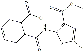 6-({[3-(methoxycarbonyl)-5-methylthien-2-yl]amino}carbonyl)cyclohex-3-ene-1-carboxylic acid 结构式