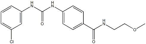 4-{[(3-chloroanilino)carbonyl]amino}-N-(2-methoxyethyl)benzamide 结构式