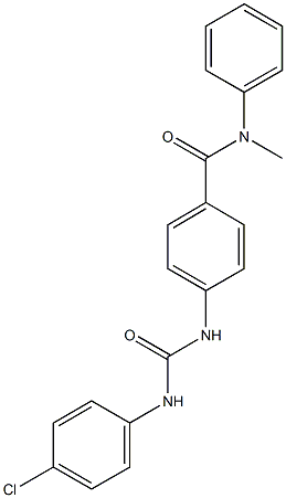 4-{[(4-chloroanilino)carbonyl]amino}-N-methyl-N-phenylbenzamide 结构式