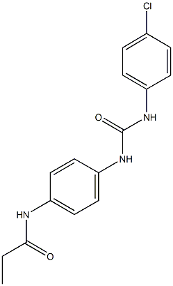 N-(4-{[(4-chloroanilino)carbonyl]amino}phenyl)propanamide 结构式