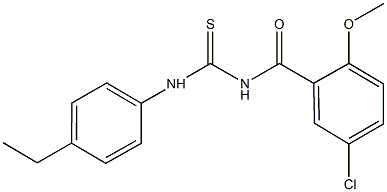 N-(5-chloro-2-methoxybenzoyl)-N'-(4-ethylphenyl)thiourea 结构式
