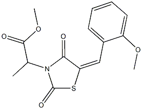 methyl 2-[5-(2-methoxybenzylidene)-2,4-dioxo-1,3-thiazolidin-3-yl]propanoate 结构式