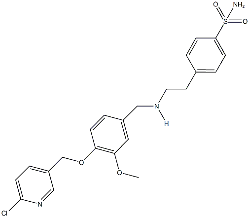 4-[2-({4-[(6-chloro-3-pyridinyl)methoxy]-3-methoxybenzyl}amino)ethyl]benzenesulfonamide 结构式