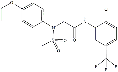 N-[2-chloro-5-(trifluoromethyl)phenyl]-2-[4-ethoxy(methylsulfonyl)anilino]acetamide 结构式