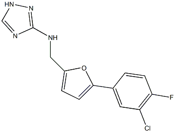 N-{[5-(3-chloro-4-fluorophenyl)-2-furyl]methyl}-N-(1H-1,2,4-triazol-3-yl)amine 结构式