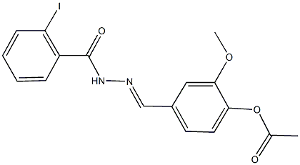 4-[2-(2-iodobenzoyl)carbohydrazonoyl]-2-methoxyphenyl acetate 结构式