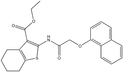 ethyl 2-{[(1-naphthyloxy)acetyl]amino}-4,5,6,7-tetrahydro-1-benzothiophene-3-carboxylate 结构式