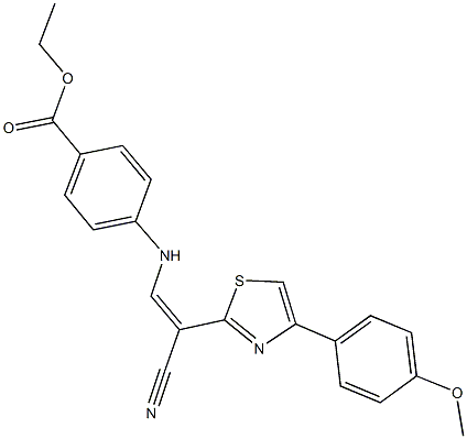 ethyl 4-({2-cyano-2-[4-(4-methoxyphenyl)-1,3-thiazol-2-yl]vinyl}amino)benzoate 结构式