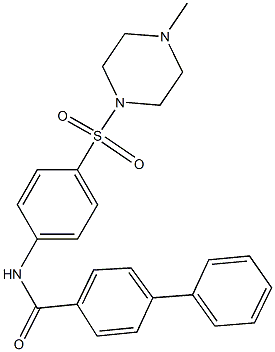 N-{4-[(4-methyl-1-piperazinyl)sulfonyl]phenyl}[1,1'-biphenyl]-4-carboxamide 结构式
