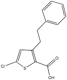 5-chloro-3-(2-phenylethyl)-2-thiophenecarboxylic acid 结构式