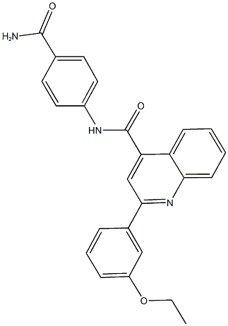 N-[4-(aminocarbonyl)phenyl]-2-(3-ethoxyphenyl)-4-quinolinecarboxamide 结构式