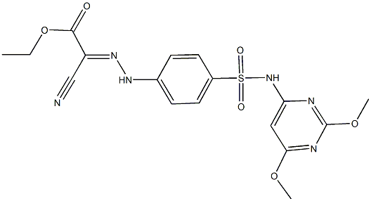 ethyl cyano[(4-{[(2,6-dimethoxypyrimidin-4-yl)amino]sulfonyl}phenyl)hydrazono]acetate 结构式