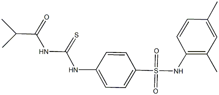 N-(2,4-dimethylphenyl)-4-{[(isobutyrylamino)carbothioyl]amino}benzenesulfonamide 结构式