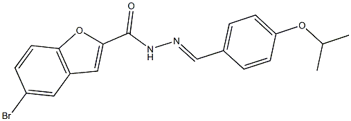 5-bromo-N'-(4-isopropoxybenzylidene)-1-benzofuran-2-carbohydrazide 结构式