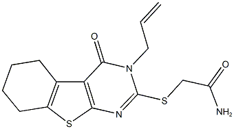 2-[(3-allyl-4-oxo-3,4,5,6,7,8-hexahydro[1]benzothieno[2,3-d]pyrimidin-2-yl)sulfanyl]acetamide 结构式