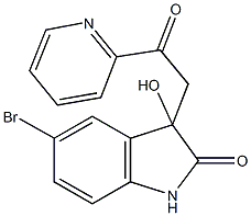 5-bromo-3-hydroxy-3-[2-oxo-2-(2-pyridinyl)ethyl]-1,3-dihydro-2H-indol-2-one 结构式