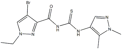 N-[(4-bromo-1-ethyl-1H-pyrazol-3-yl)carbonyl]-N'-(1,5-dimethyl-1H-pyrazol-4-yl)thiourea 结构式