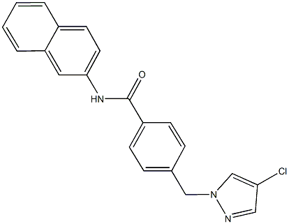 4-[(4-chloro-1H-pyrazol-1-yl)methyl]-N-(2-naphthyl)benzamide 结构式