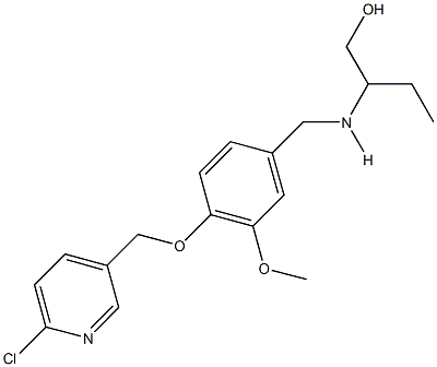 2-({4-[(6-chloro-3-pyridinyl)methoxy]-3-methoxybenzyl}amino)-1-butanol 结构式