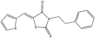 3-(2-phenylethyl)-5-(2-thienylmethylene)-2-thioxo-1,3-thiazolidin-4-one 结构式