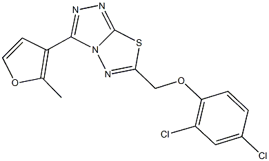 2,4-dichlorophenyl [3-(2-methyl-3-furyl)[1,2,4]triazolo[3,4-b][1,3,4]thiadiazol-6-yl]methyl ether 结构式