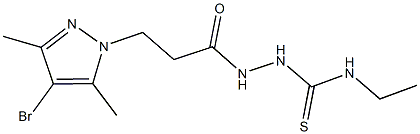 2-[3-(4-bromo-3,5-dimethyl-1H-pyrazol-1-yl)propanoyl]-N-ethylhydrazinecarbothioamide 结构式