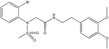 2-[2-bromo(methylsulfonyl)anilino]-N-[2-(3,4-dimethoxyphenyl)ethyl]acetamide 结构式