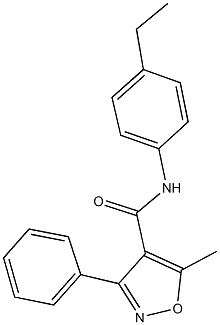 N-(4-ethylphenyl)-5-methyl-3-phenyl-4-isoxazolecarboxamide 结构式