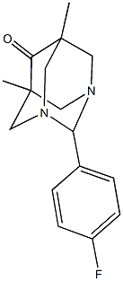 2-(4-fluorophenyl)-5,7-dimethyl-1,3-diazatricyclo[3.3.1.1~3,7~]decan-6-one 结构式