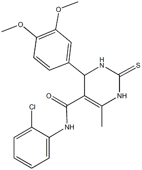 N-(2-chlorophenyl)-4-(3,4-dimethoxyphenyl)-6-methyl-2-thioxo-1,2,3,4-tetrahydro-5-pyrimidinecarboxamide 结构式