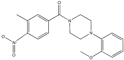 1-{4-nitro-3-methylbenzoyl}-4-(2-methoxyphenyl)piperazine 结构式