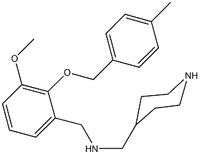 N-{3-methoxy-2-[(4-methylbenzyl)oxy]benzyl}-N-(4-piperidinylmethyl)amine 结构式