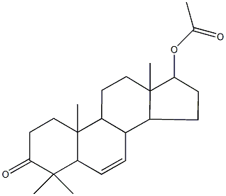 4,4,10,13-tetramethyl-3-oxo-2,3,4,5,8,9,10,11,12,13,14,15,16,17-tetradecahydro-1H-cyclopenta[a]phenanthren-17-yl acetate 结构式